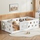 preview thumbnail 13 of 46, Solid Wood Floor Bedframe with Heightened Safety Guardrails and Door White Pattern - Twin