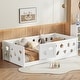 preview thumbnail 1 of 10, Twin Montessori Floor Bed with Guardrails & Door White