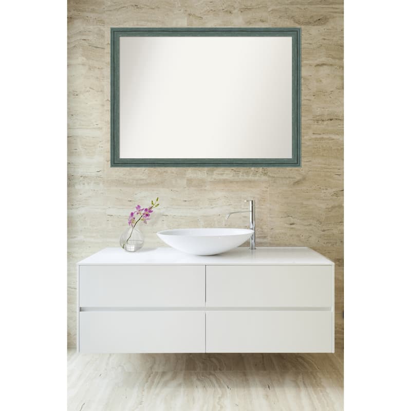 Upcycled Non-Beveled Wood Framed Bathroom Vanity Wall Mirror