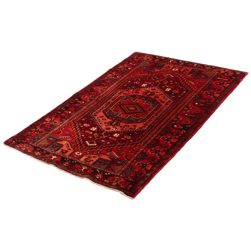 ECARPETGALLERY Hand-knotted Andelz Dark Red Wool Rug - 4'4 x 6'8