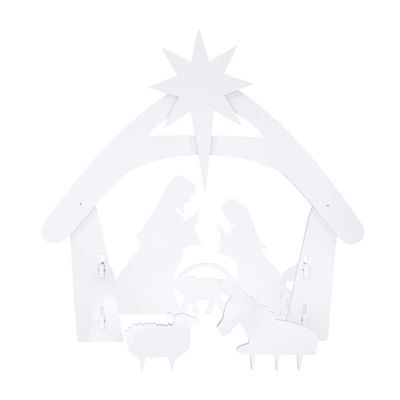 PVC Nativity Garden Jesus Decoration White