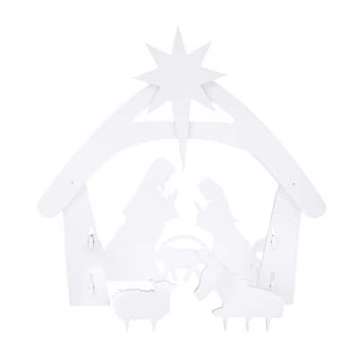 PVC Nativity Garden Jesus Decoration White