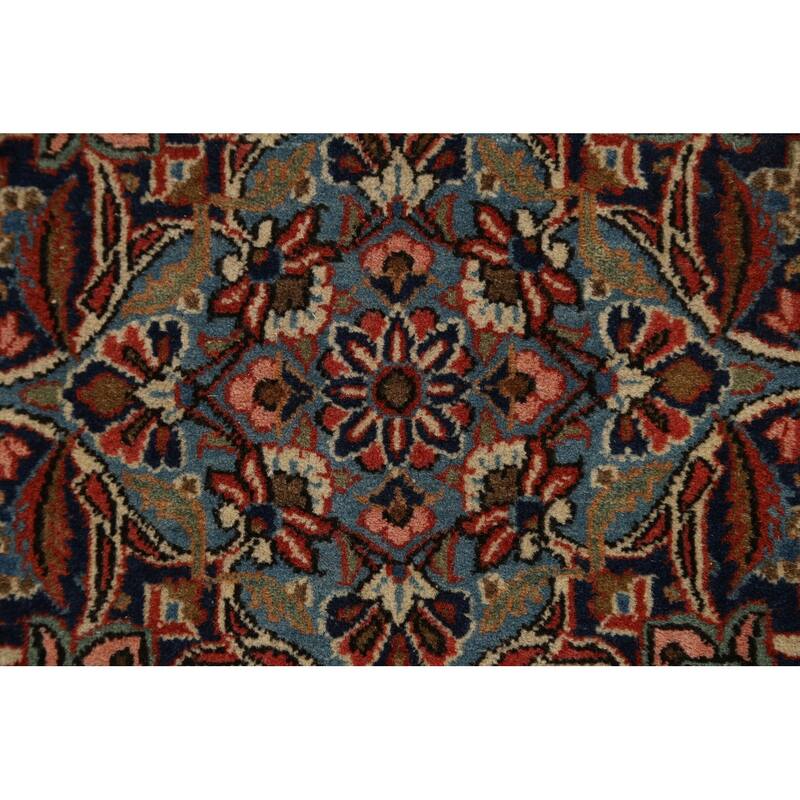 Antique Vegetable Dye Kashan Dabir Persian Wool Area Rug Handmade - 4'1" x 6'10"