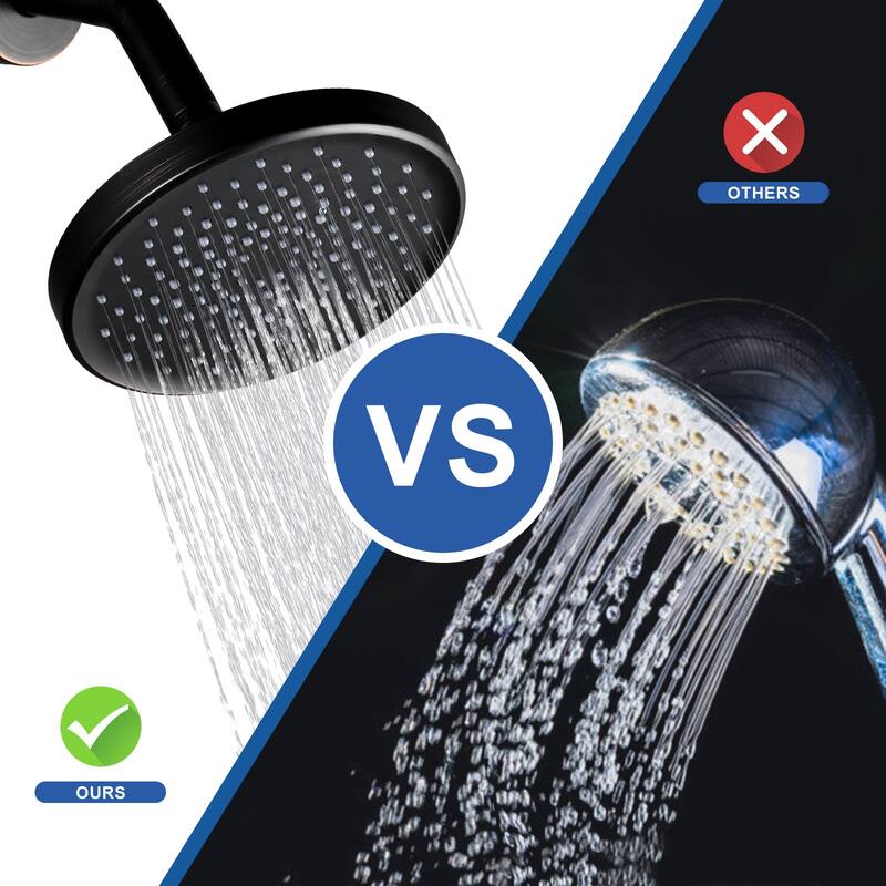 WOWOW 1-Spray 6 in. Wall Mount Fixed Shower Head