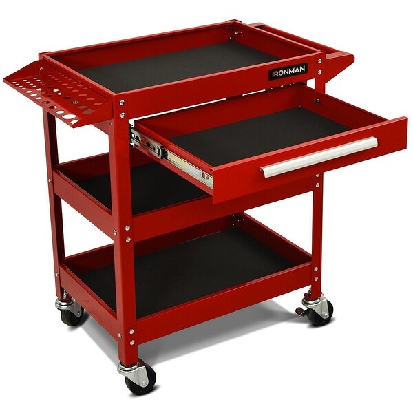 Rolling work deals cart with drawers