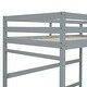 preview thumbnail 8 of 16, Twin Size High Loft Bed with inclined Ladder and Guardrails, Grey