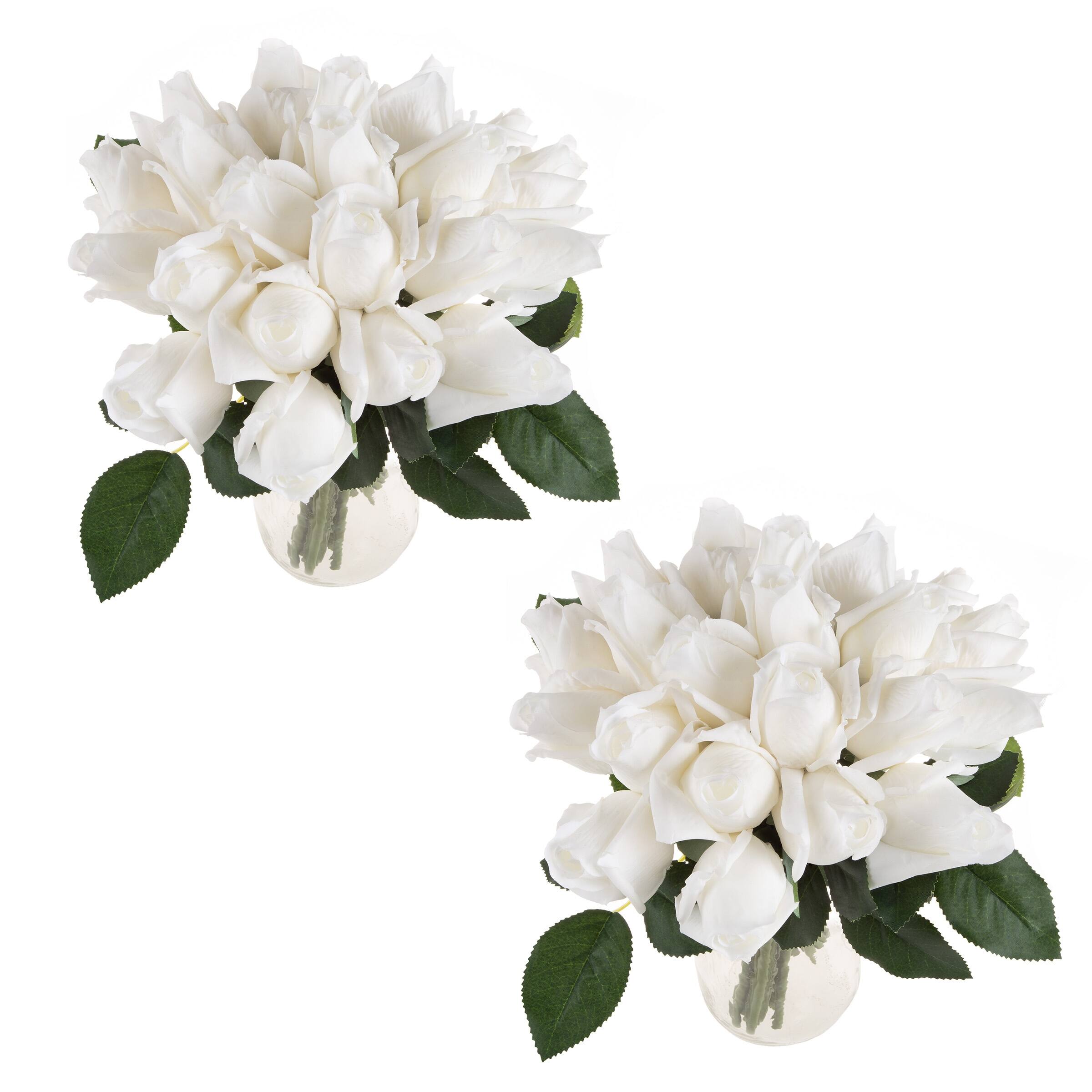 Pure Garden 48Pc Rose Artificial Flowers, White - On Sale - Bed Bath ...