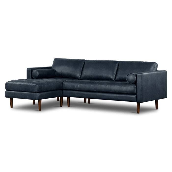 Poly & Bark Napa 104.5" Left Sectional Sofa - Full Grain Genuine Italian Leather