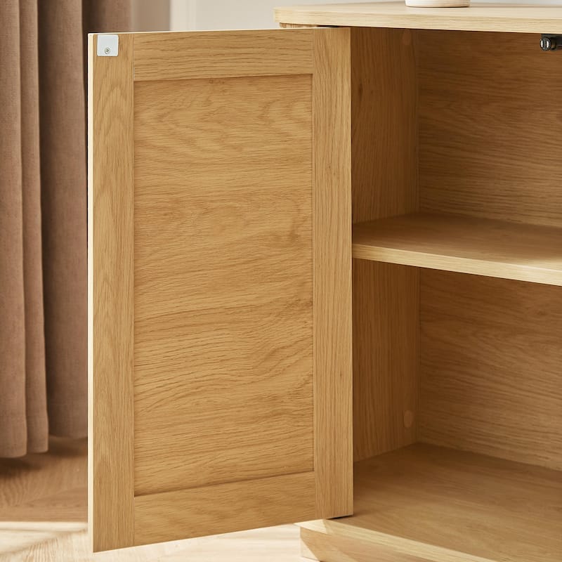 64-inch Storage Sideboard Cabinet with Rattan Doors
