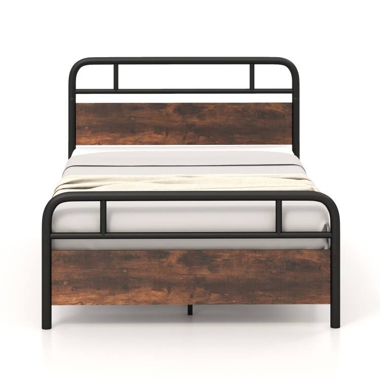 Bed Frame with Industrial Headboard