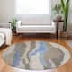 Machine Washable Indoor/ Outdoor Abstract Contemporary Chantille Rug - Taupe - 8' x 8'