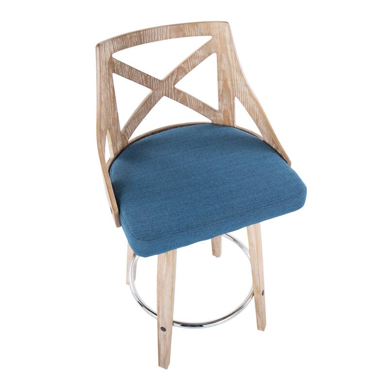 The Gray Barn Charlotte 26" Fixed-Height Counter Stool with Bent Wood Legs (Set of 2)
