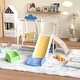 preview thumbnail 1 of 17, 5 in 1 Baby Kids Slide Outdoor Indoor Playground with Climbing and Swing, for Toddlers Age 1-4 Blue+Yellow