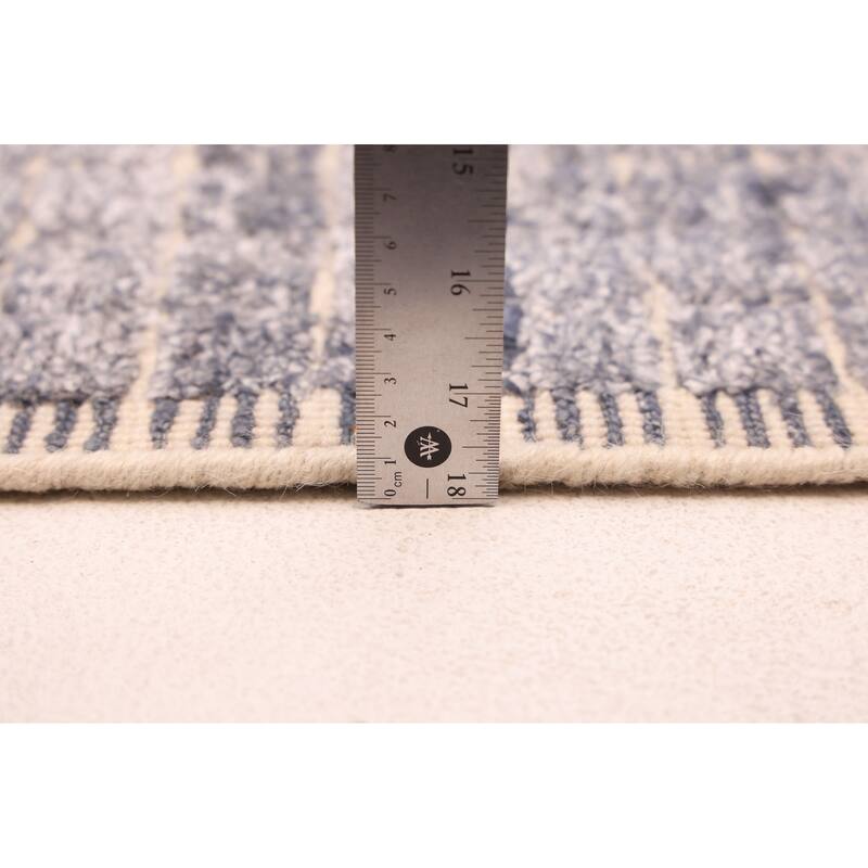 ECARPETGALLERY Hand Loomed Elysian Light Denim Blue Rug - 7'4 x 9'4