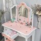 preview thumbnail 26 of 25, Girls Vanity Table with Mirror and Drawer