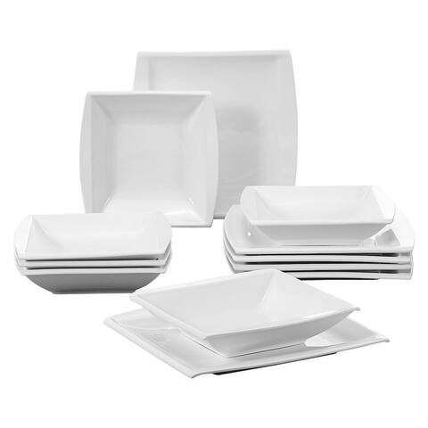 MALACASA Blance 12-Piece Porcelain Dinner Set (Service for 6)