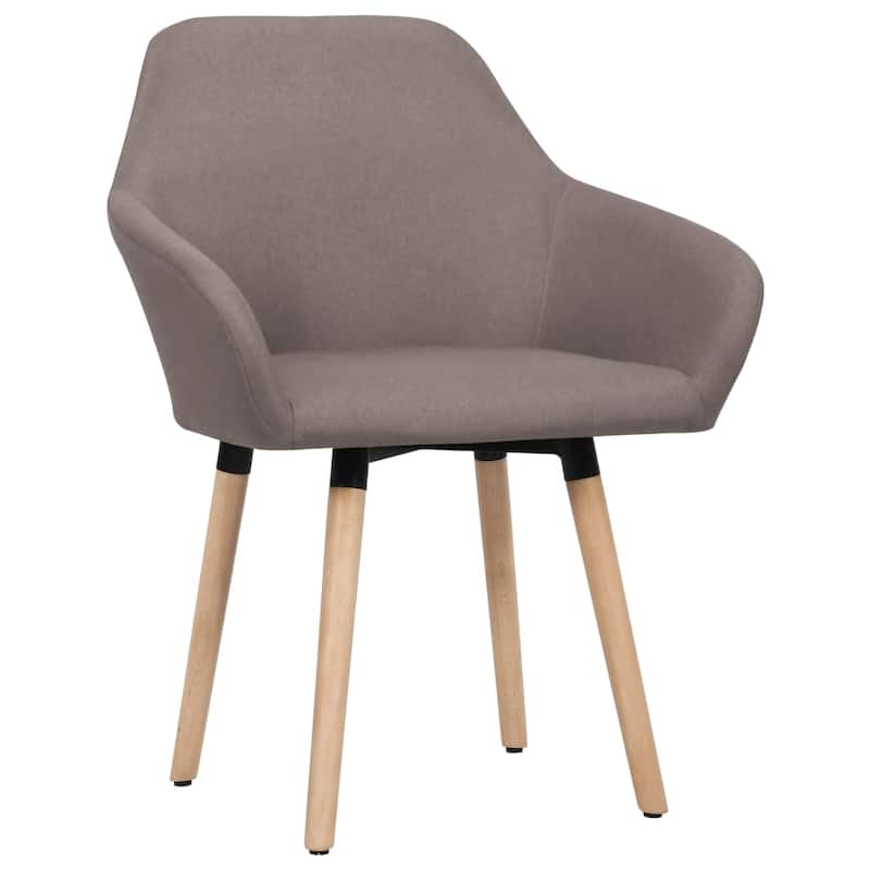 vidaXL Dining Chair Accent Upholstered Arm Chair with Solid Wood Legs Fabric - 24.4" x 21.3" x 32.9"