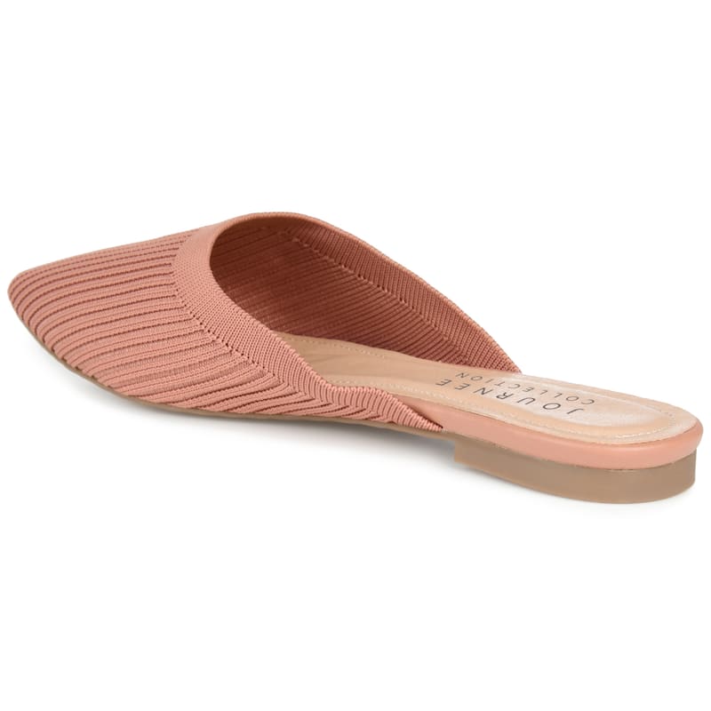Journee Collection Women's Medium and Wide Width Aniee Slip On Almond Toe Mule Flats
