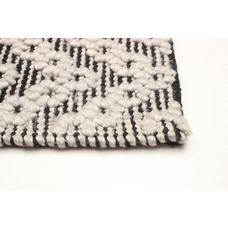 ECARPETGALLERY Braid weave Sienna Silver Wool Rug - 5'2 x 7'7
