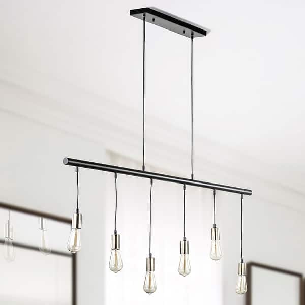 Carbon Loft Crow Matte Black 6-light Pendant (Edison Bulb ...
