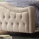 preview thumbnail 4 of 13, Moser Bay Olivia Linen Waved Top Upholstery Button-tufted Panel Bed with Tall Footboard