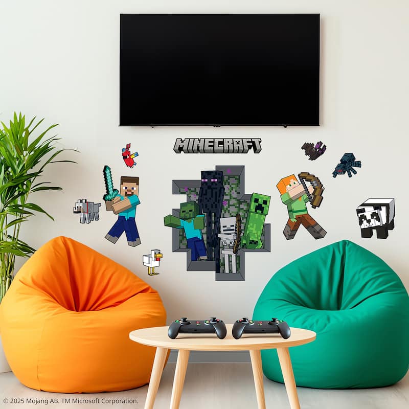 RoomMates Minecraft Hostile Mobs Peel and Stick Wall Decals