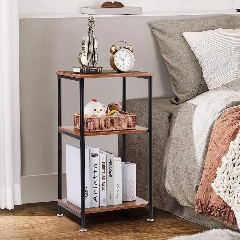3-Tier Tall Side Table - Brown