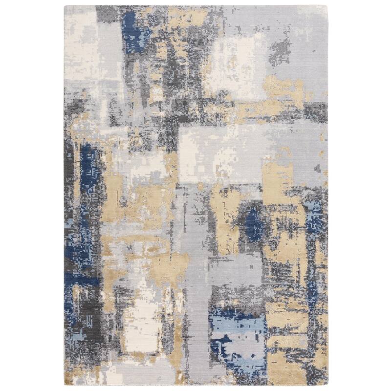 Alora Decor Belice Transitional Blue/Multi Wool/Tencel Blend Area Rug