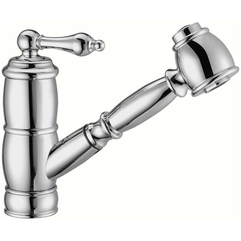 Whitehaus Vintage III Plus 1.5 GPM Single Hole Pull Out Kitchen Sink - Polished Chrome