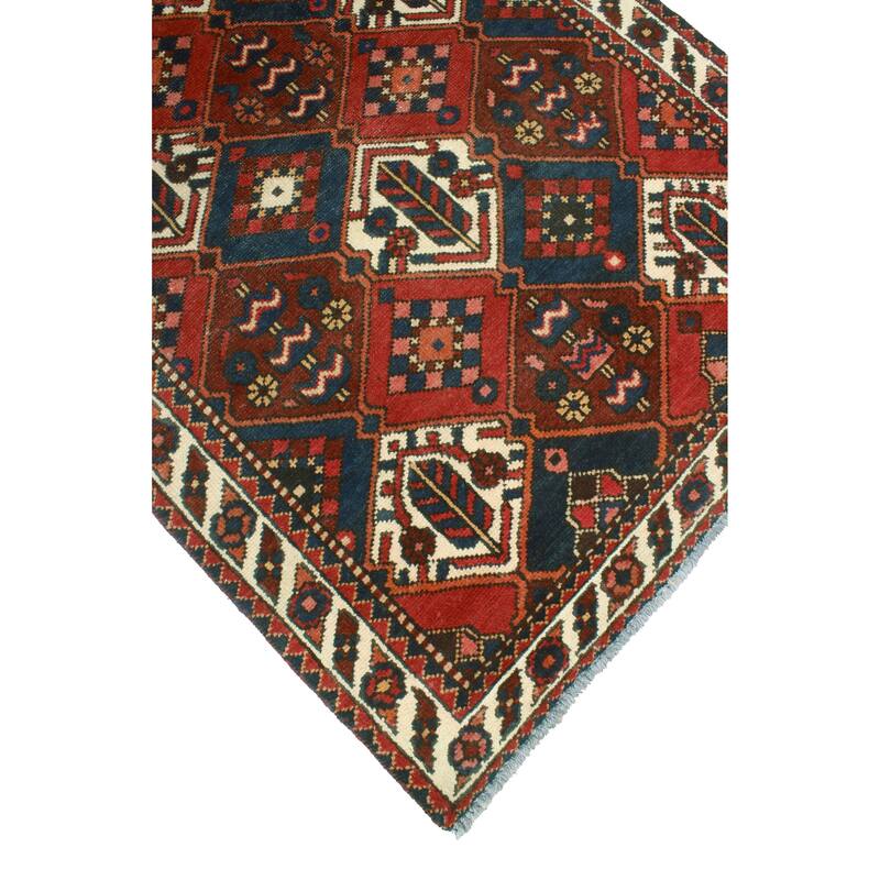 Fine Vintage Bakhtiari Kyndall Rust/Navy Runner - 3'3" x 9'8"