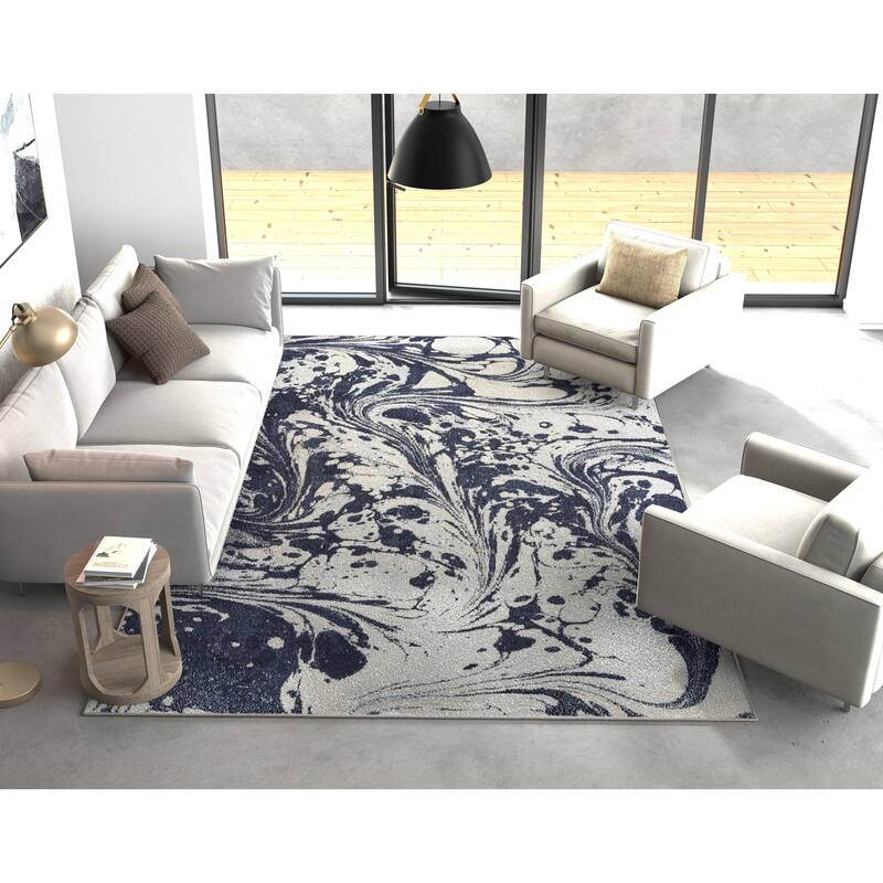 KAS Watercolors Mid-Century Marble Rug