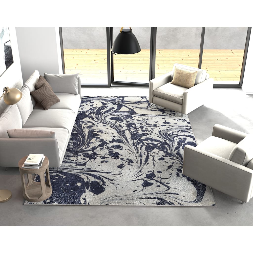 KAS Watercolors Mid-Century Marble Rug