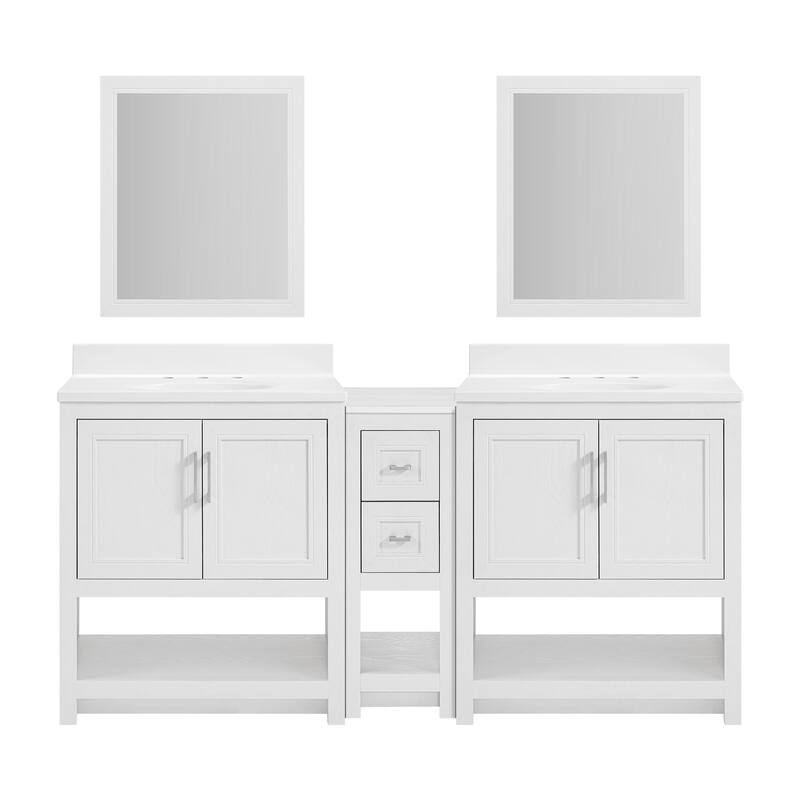 Blakely Double Vanity with Mirror and 12-inch Cabinet