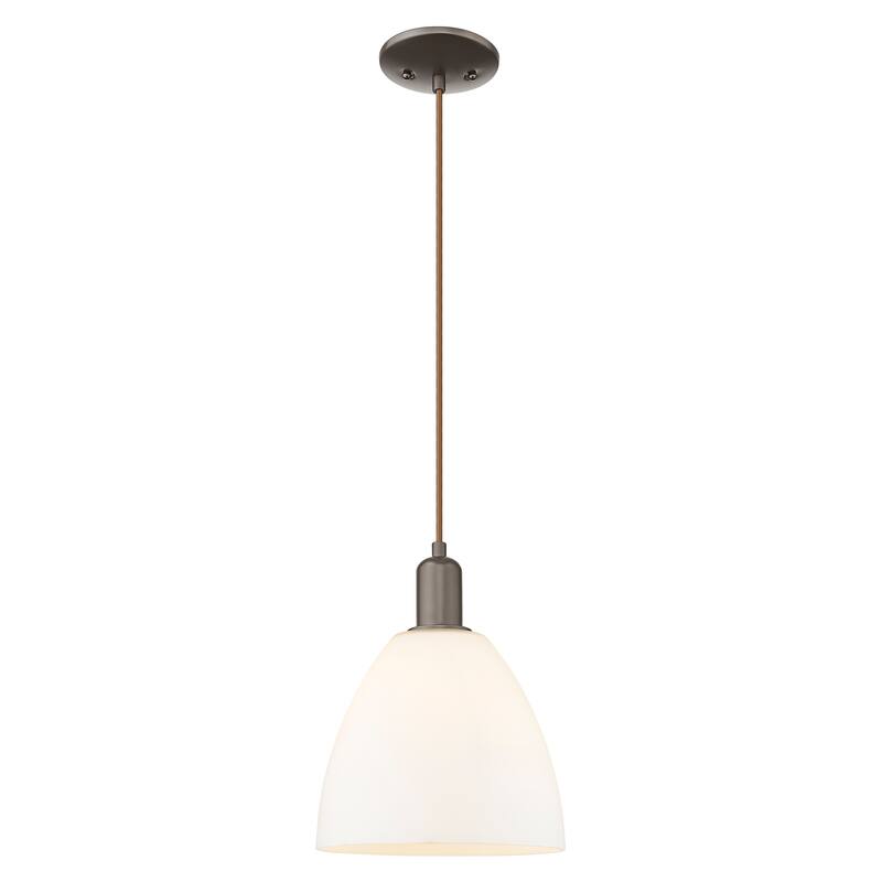 Innovations Lighting Endless Possibilities Arcadia - Bristol - 1 Light 9" Cord Hung Mini Pendant - Oil Rubbed Bronze/Matte White