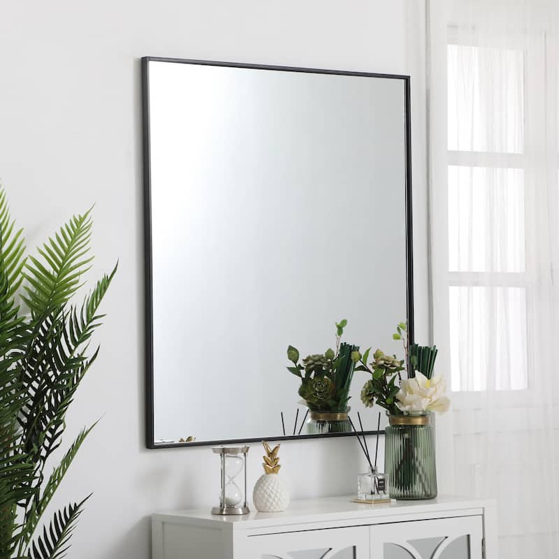 Elegant Lighting Eternity 40" x 36" Rectangular Beveled Metal Framed