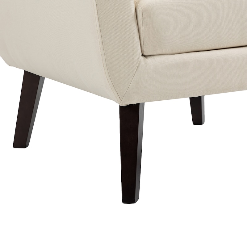 Modern Upholstered Faux Leather Tufted Armchair Linen Accent Chairs