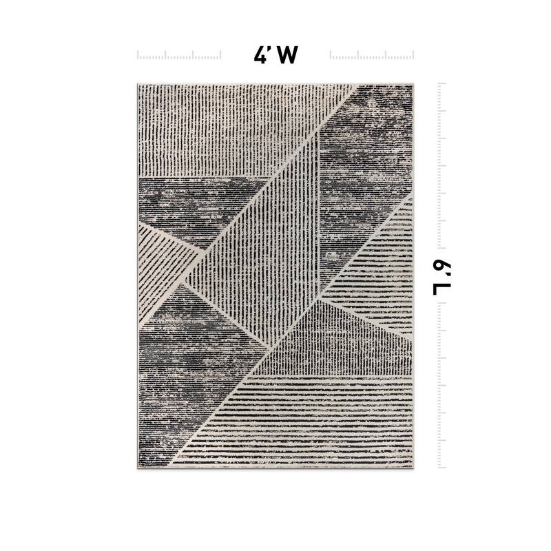 Contemporary Distressed Geometric Stylish Area Rug for Any Room