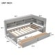 preview thumbnail 30 of 43, Wood Platform Bed with L-shaped Bookcases and Drawers