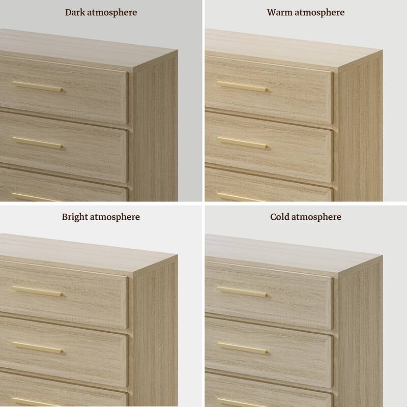 Gold-Accent 3-Drawer Nightstand: Multi-Use for Bedrooms, Guest Rooms & Dressers