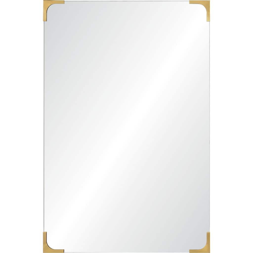 36" Gold and Clear Rectangular Beveled Wall Mirror