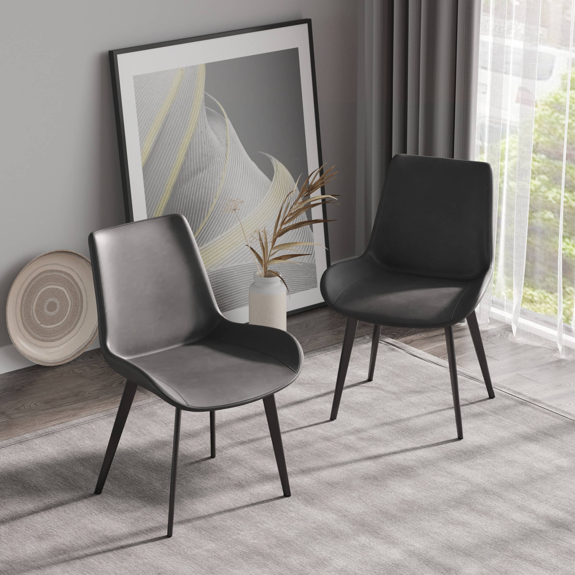 Chairs with best sale black metal legs
