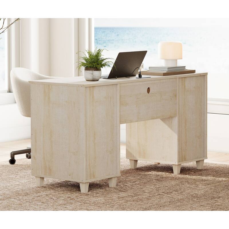 58" Executive Desk with 5 Drawers&Charging Station for Home Office