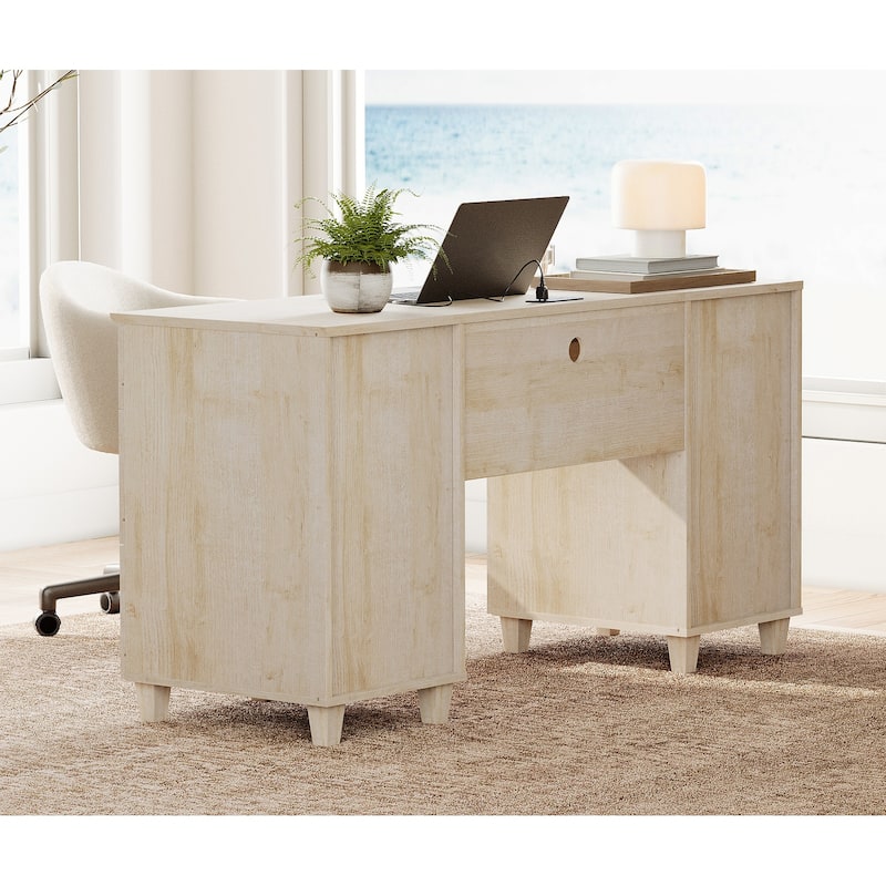 WAMPAT 58" Executive Desk with 5 Drawers & 1 Storage Cabinet