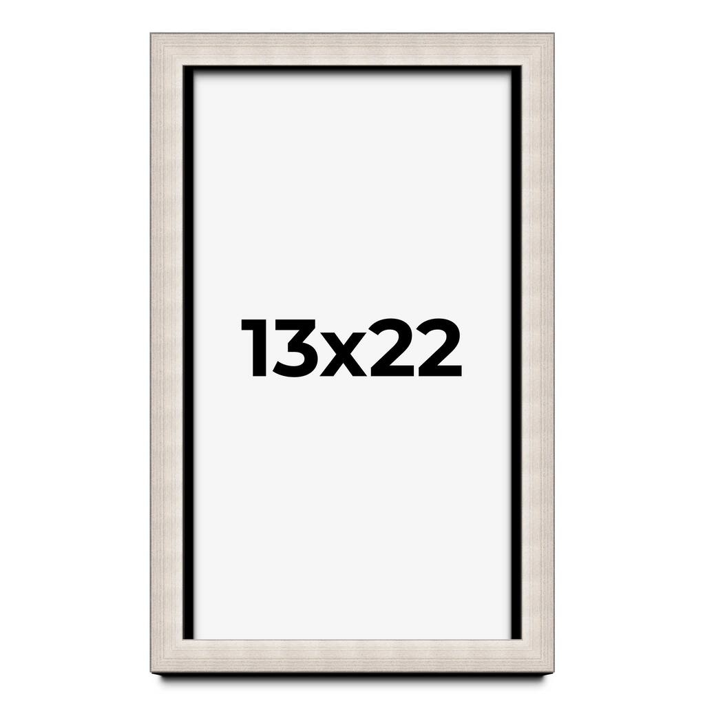 13x22 Shadow Box Frame Silver Real Wood Contemporary Shadowbox Display Frame UV Acrylic Front Acid Free Backing and Hardware