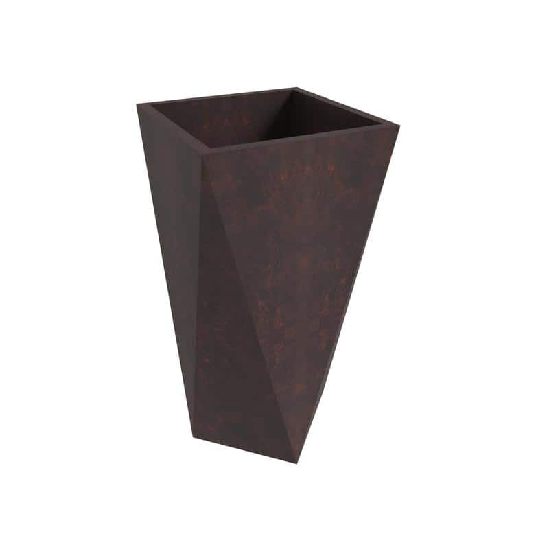 Aloe Fiberstone & MGO Clay Tapered Square Tall Planter Plant Pot, Indoor/Outdoor with Drainage Holes for Yard Porch Decor