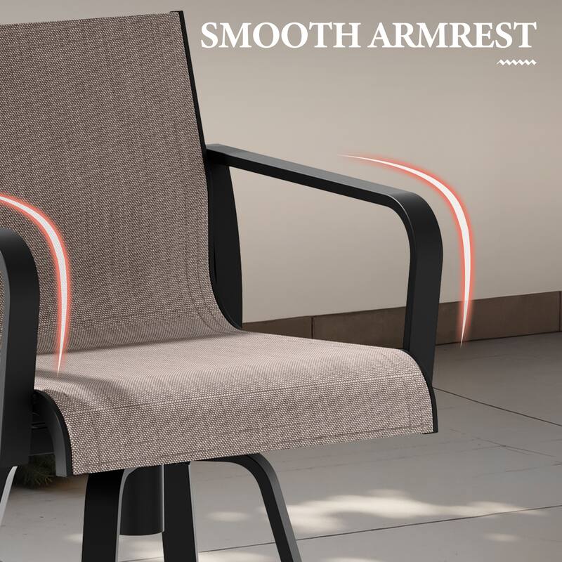 Outdoor Indoor Patio Aluminum Premium Sunbrella Fabric Swivel Barstools