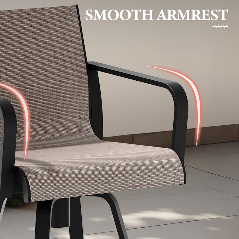Outdoor Patio Aluminum Sunbrella Fabric Swivel Barstools