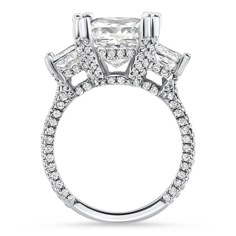 Certified 5.10Ct Princess Cut Diamond Engagement Ring White Gold Lab Grown