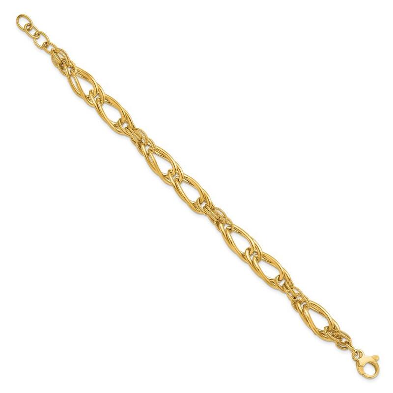 Curata 14k Polished Fancy Link Bracelet 8 Inch