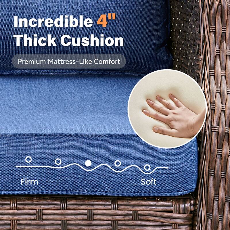 Pocassy Outdoor Swivel Chair Glider Chair with Side Table